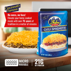 Skyline Chili textura cercana destacando mezcla de especias y consistencia apetecible