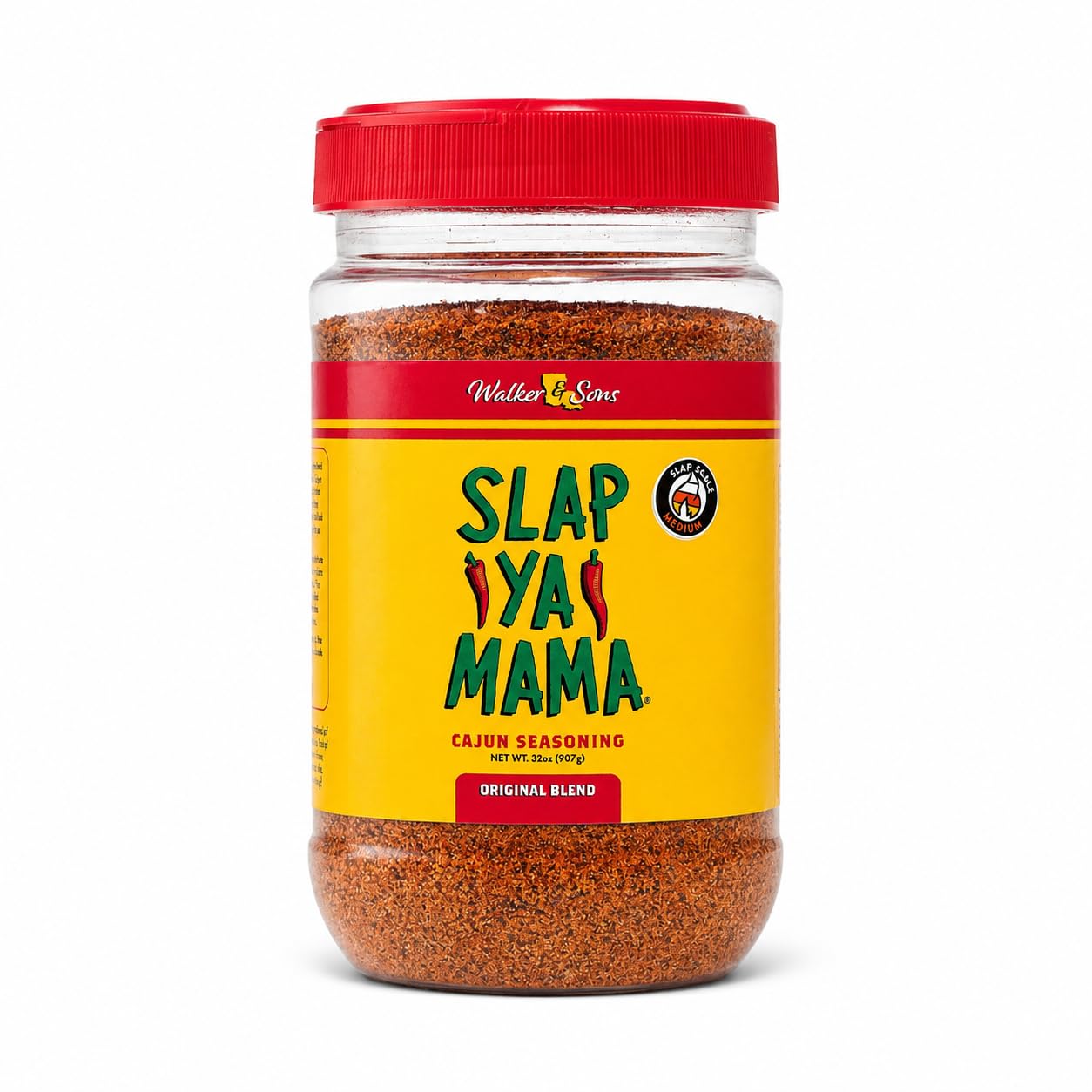 SLAP YA MAMA lata 32 oz al frente mostrando envase grande y práctico