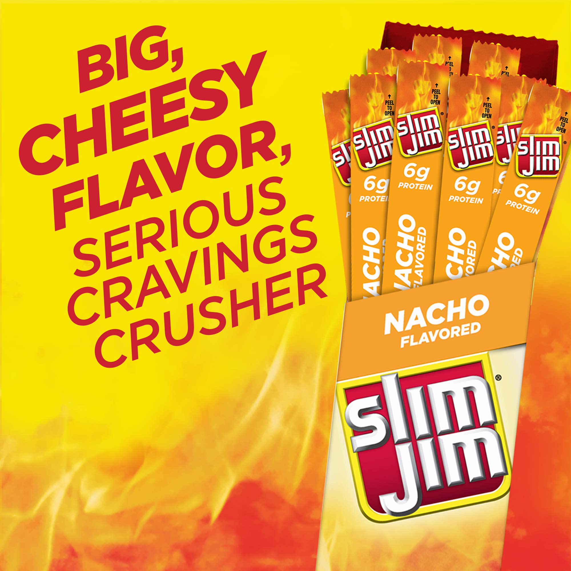 Slim Jim palito Nacho enfocado mostrando textura y sabor intenso