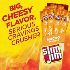 Slim Jim palito Nacho enfocado mostrando textura y sabor intenso