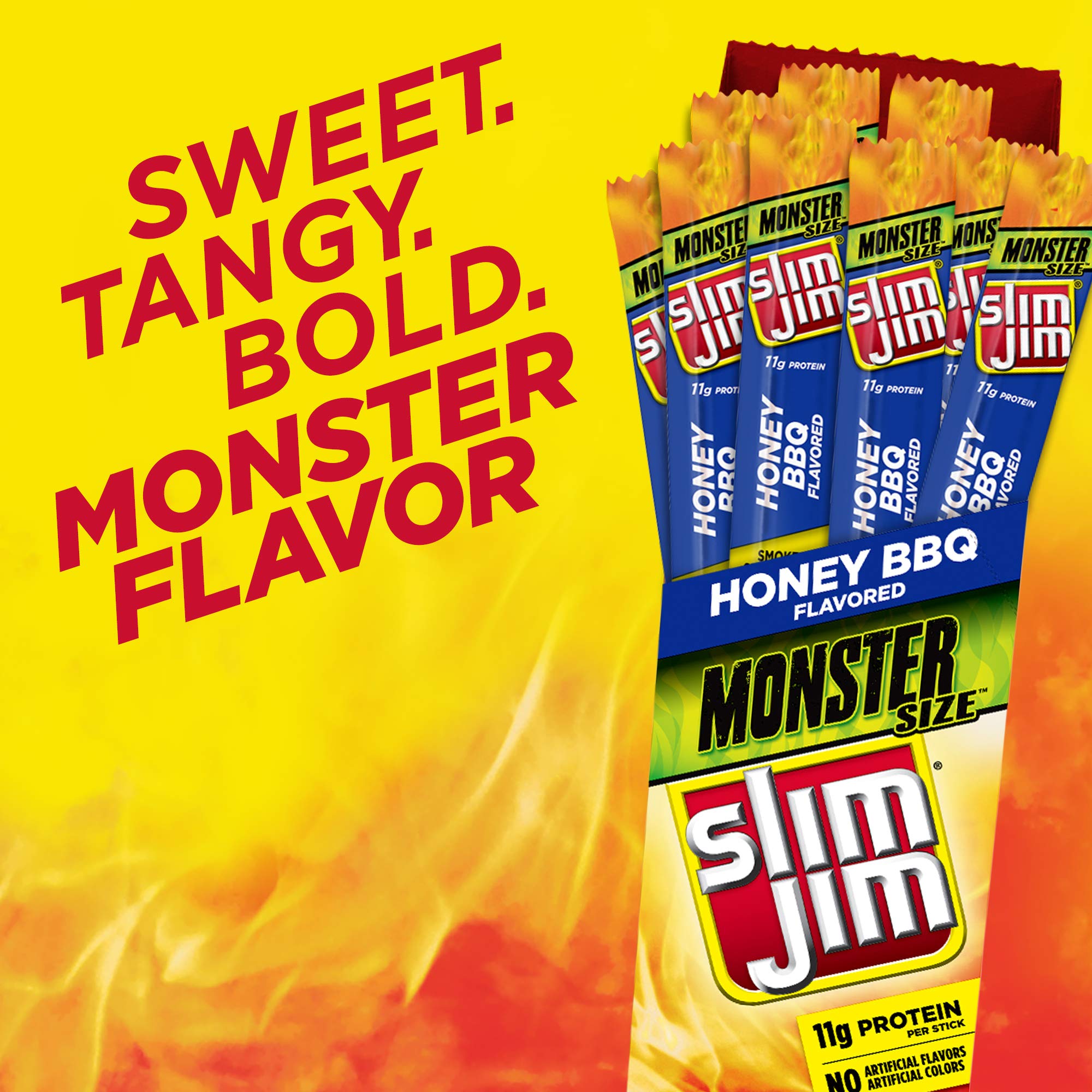 Slim Jim palito en mano para comparar tamaño y saciedad
