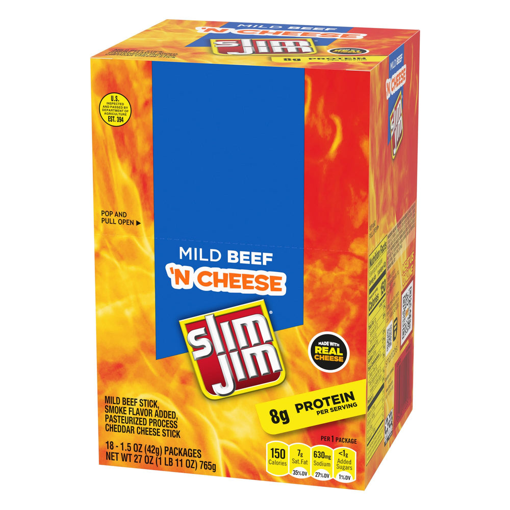 Slim Jim stick en mano mostrando tamaño porción y portabilidad