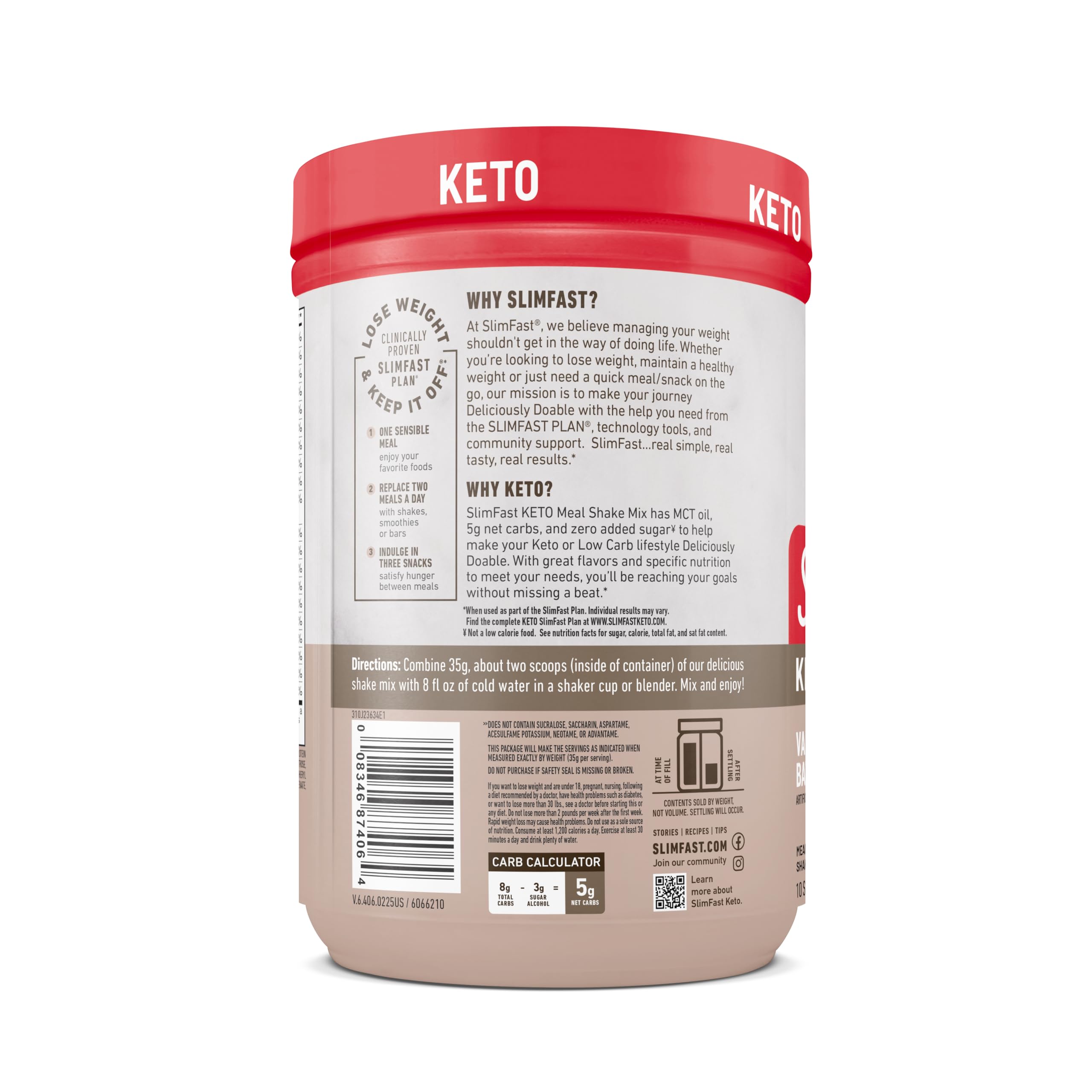 SlimFast escena de desayuno keto demostrando compatibilidad con vida activa