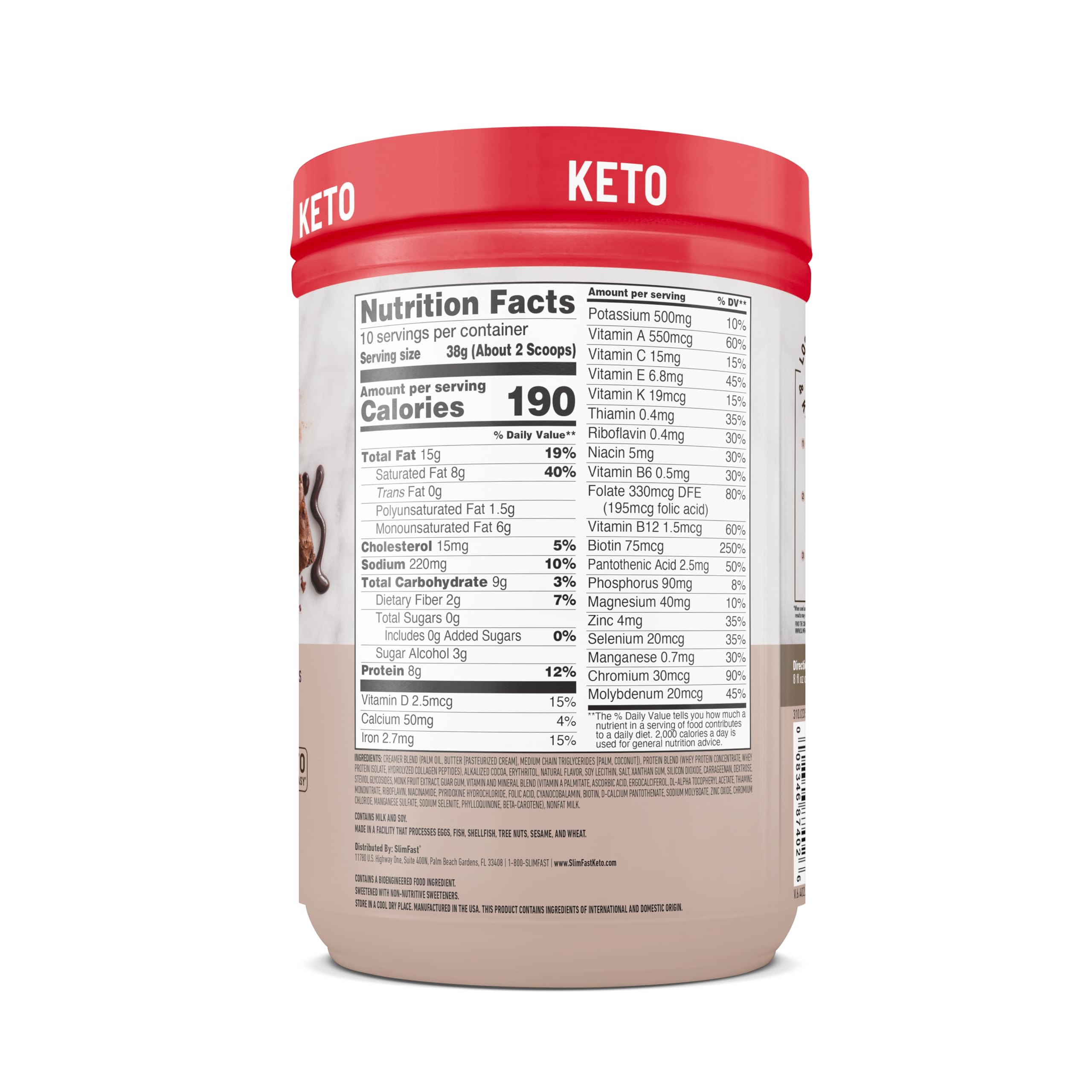 SlimFast ingredientes: MCT y mantequilla de pasto ilustrando fuente de grasas keto saludables