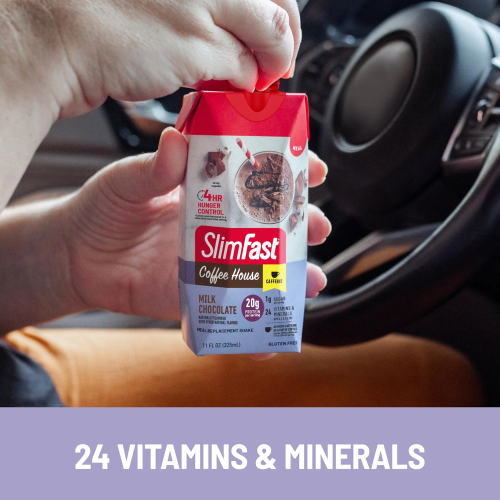 SlimFast etiqueta de ingredientes con vitaminas y minerales destacados