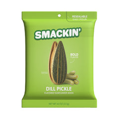 SMACKIN' bolsa frontal Dill Pickle mostrando diseño y cierre fácil