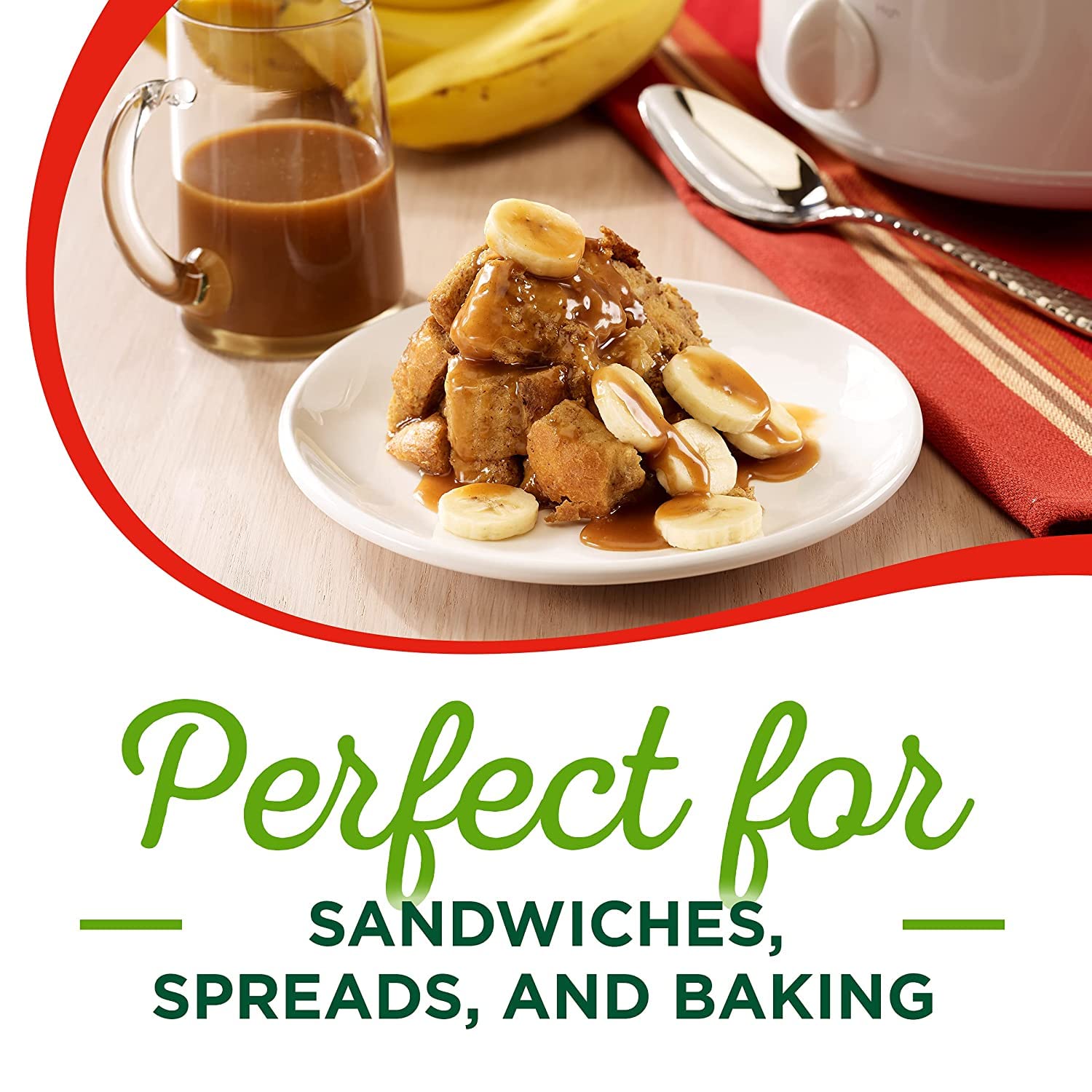Smart Balance mantequilla untada en tostada ideal para desayunos nutritivos