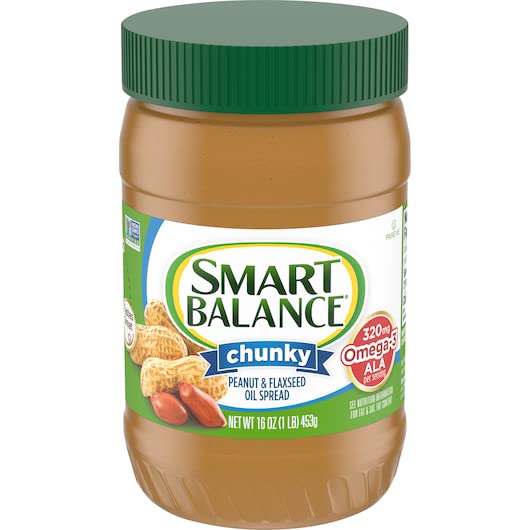 Smart Balance etiqueta nutricional destacando ALA omega‑3 y beneficios claros