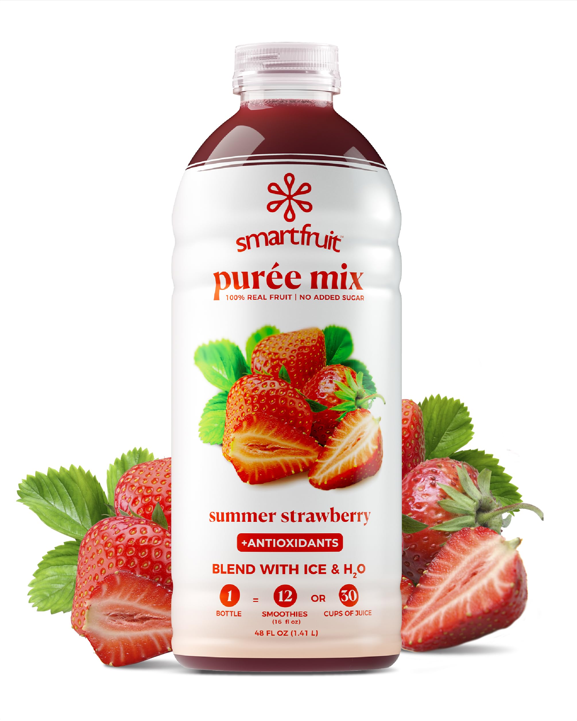 Smartfruit botella frontal mostrando etiqueta y tamaño práctico