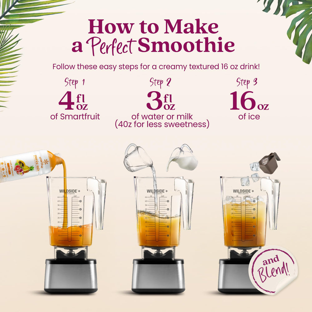 Smartfruit textura del puré en primer plano mostrando consistencia cremosa para batidos