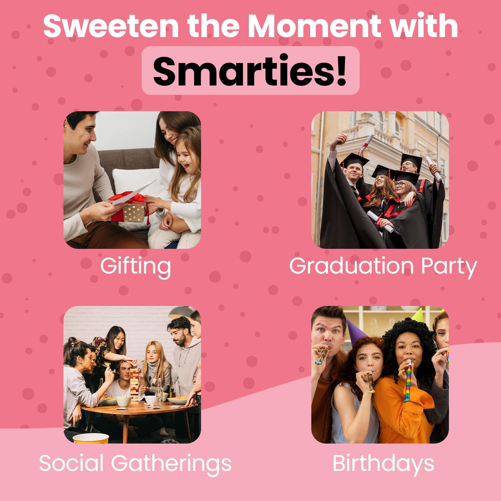 Smarties etiqueta nutricional destacando información sin alérgenos