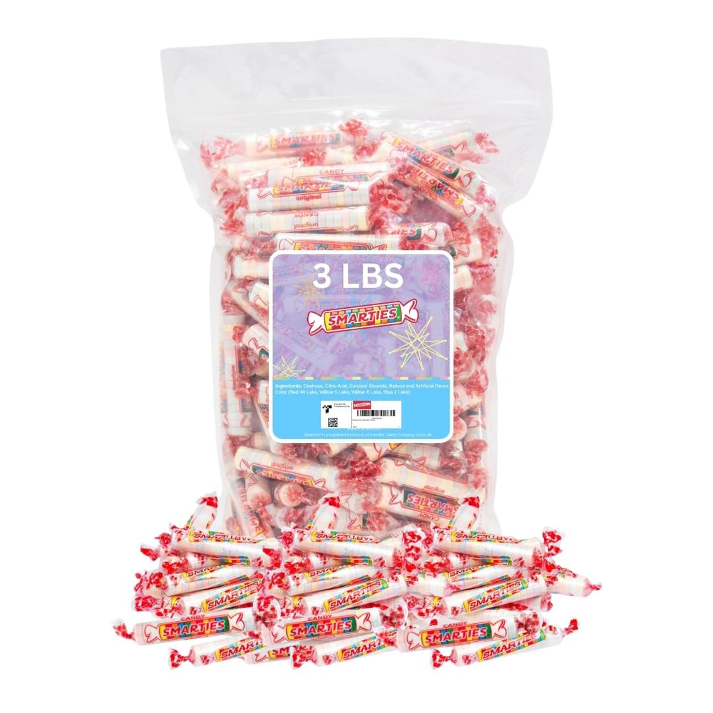 Smarties empaque frontal mostrando la marca y cantidad, aporta confianza