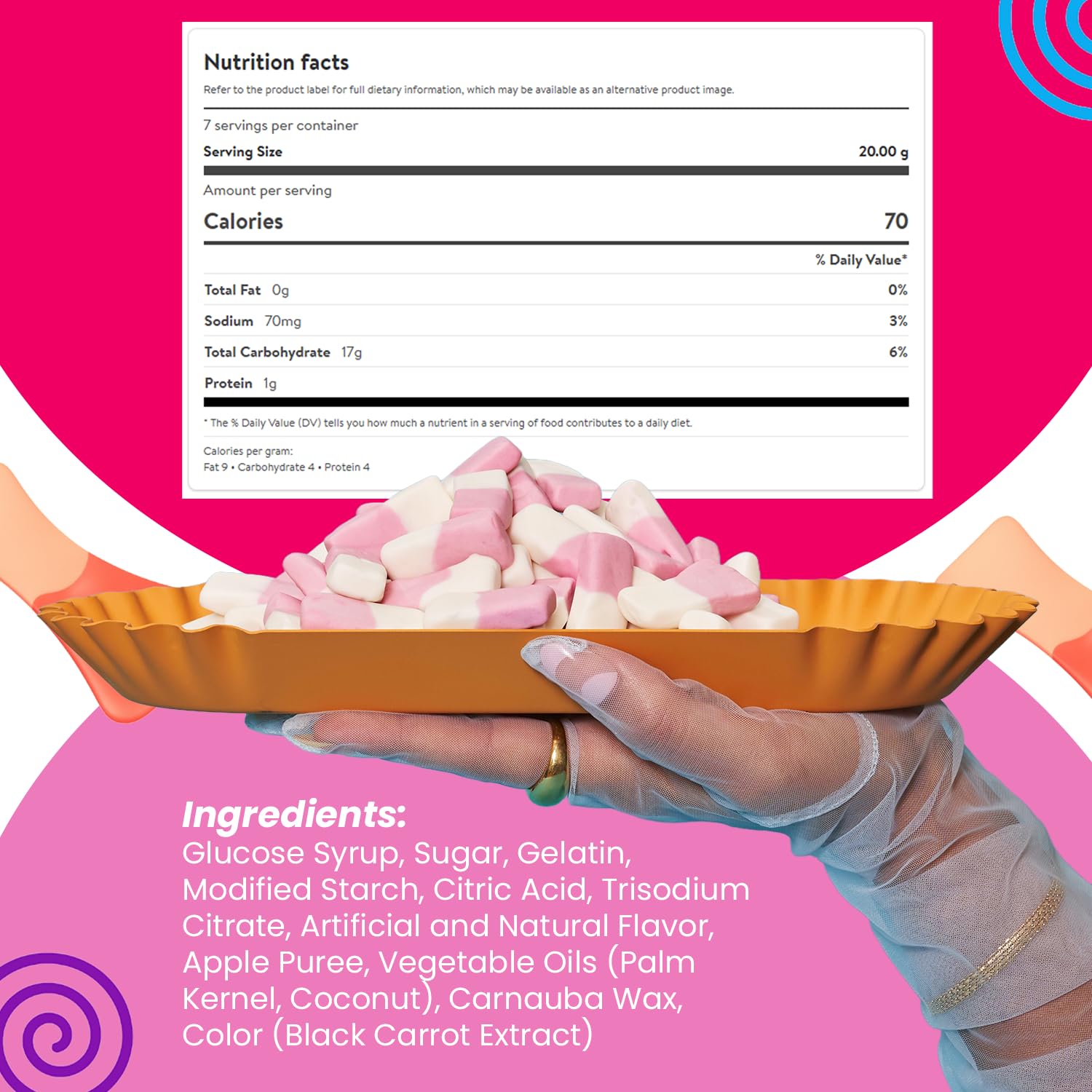 Smarties Squashies etiqueta de ingredientes que facilita ver información alérgenos