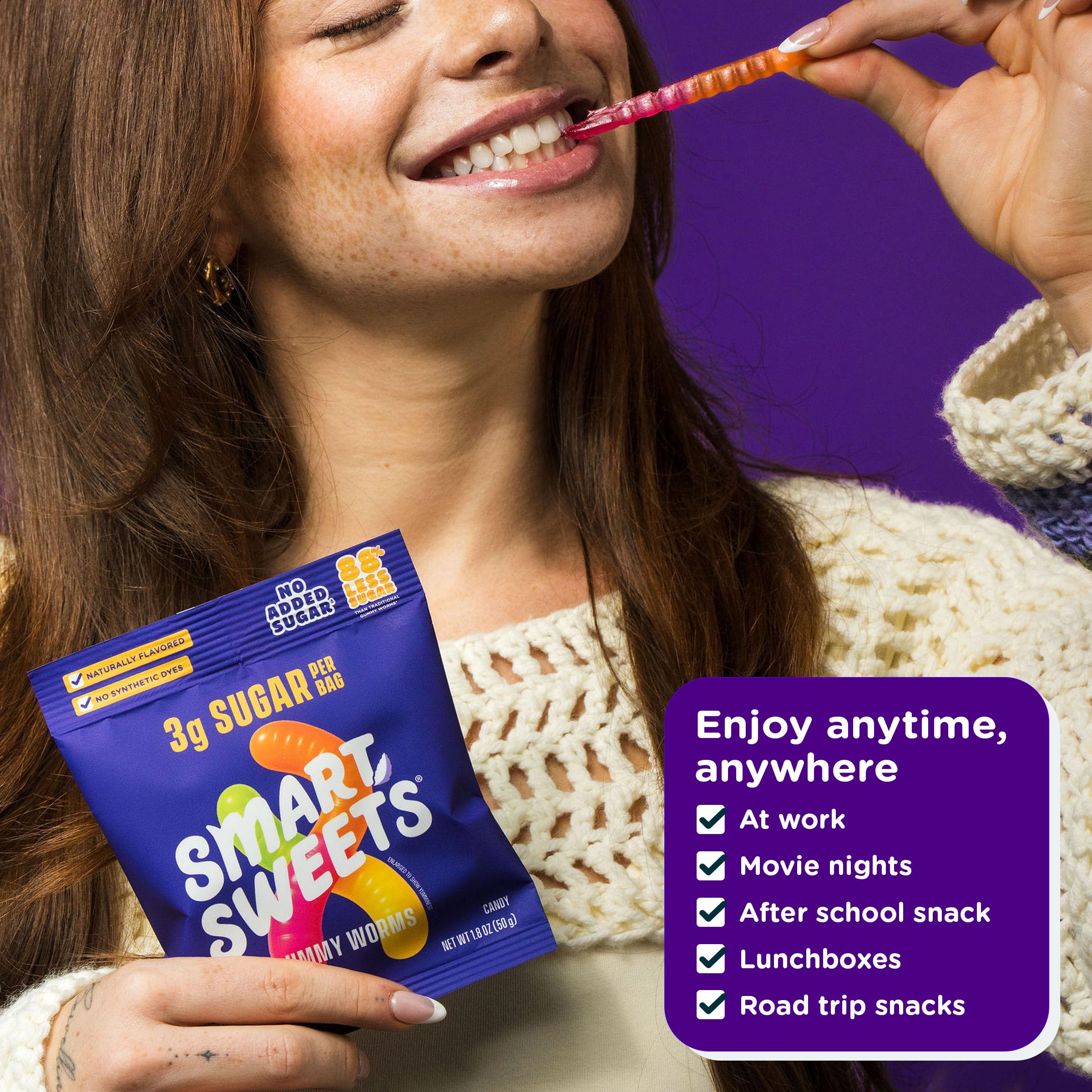 SmartSweets gominolas en mesa de fiesta como snack compartible