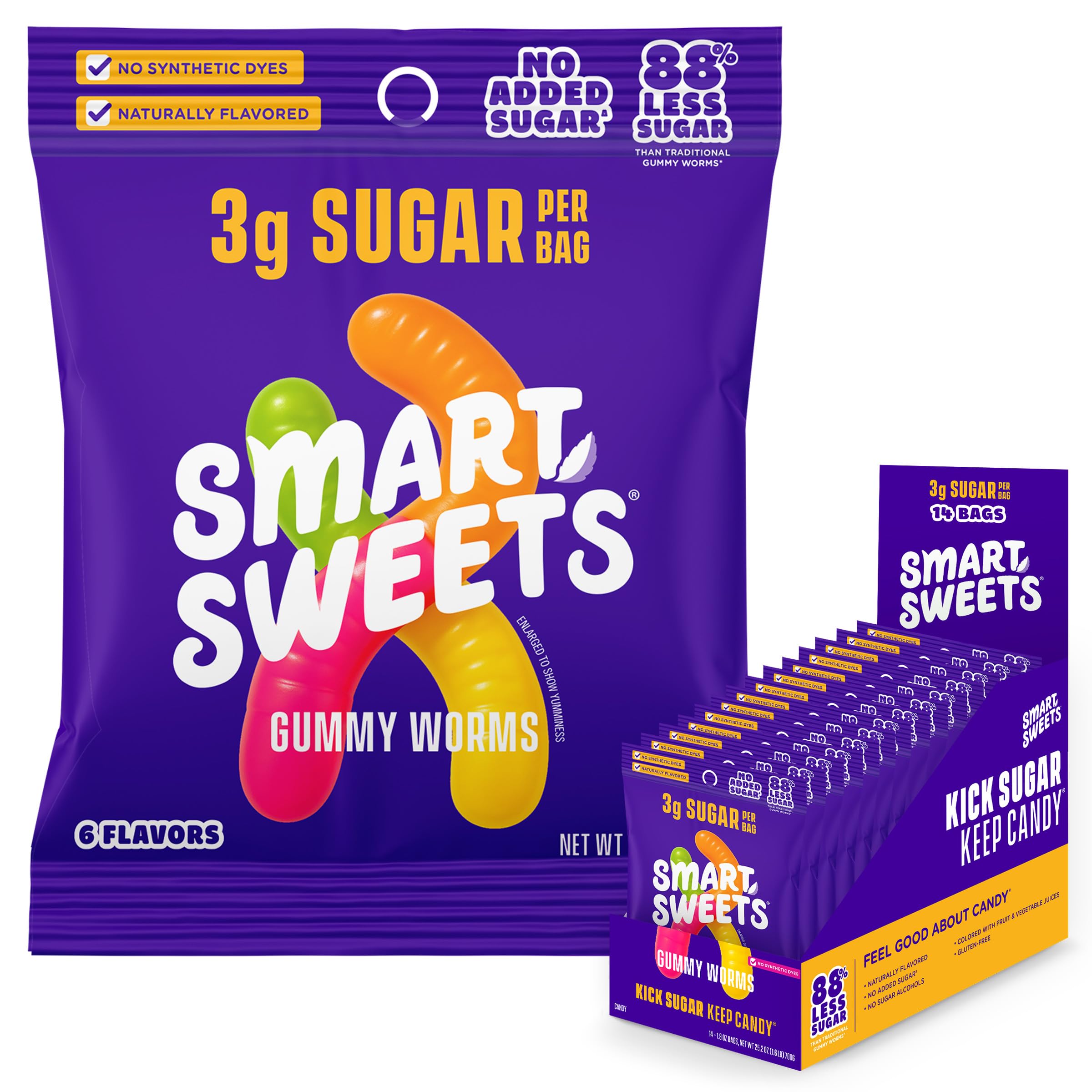 SmartSweets frente del empaque mostrando diseño y beneficios