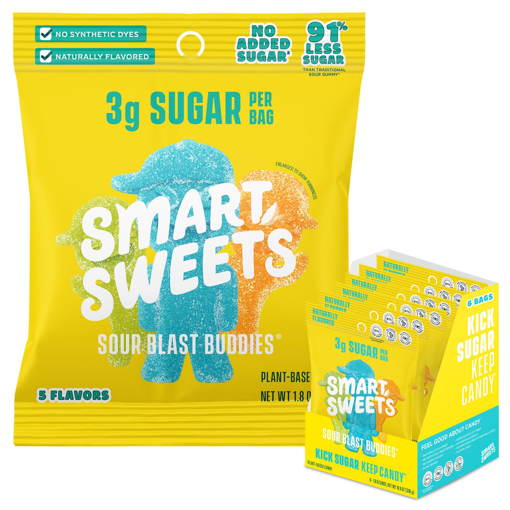SmartSweets frontal del paquete mostrando diseño y colores vibrantes