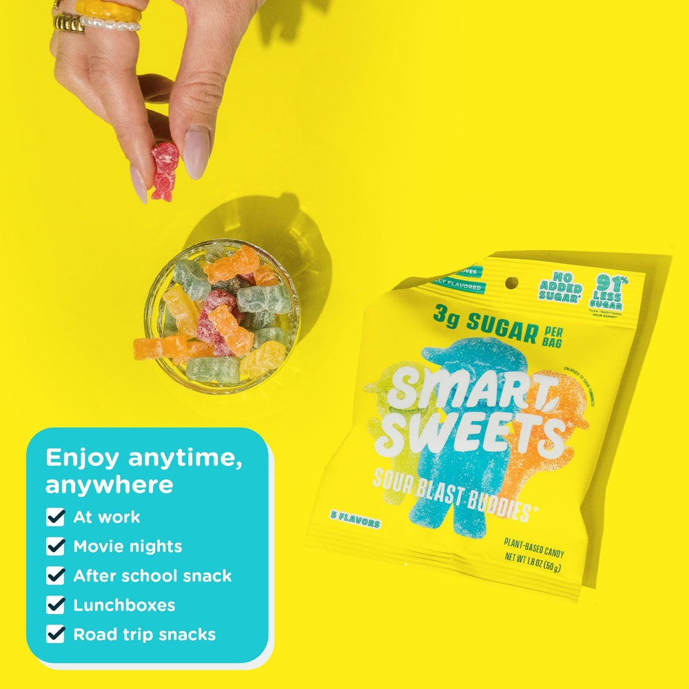 SmartSweets mezcla de colores y sabores visible, aspecto apetecible