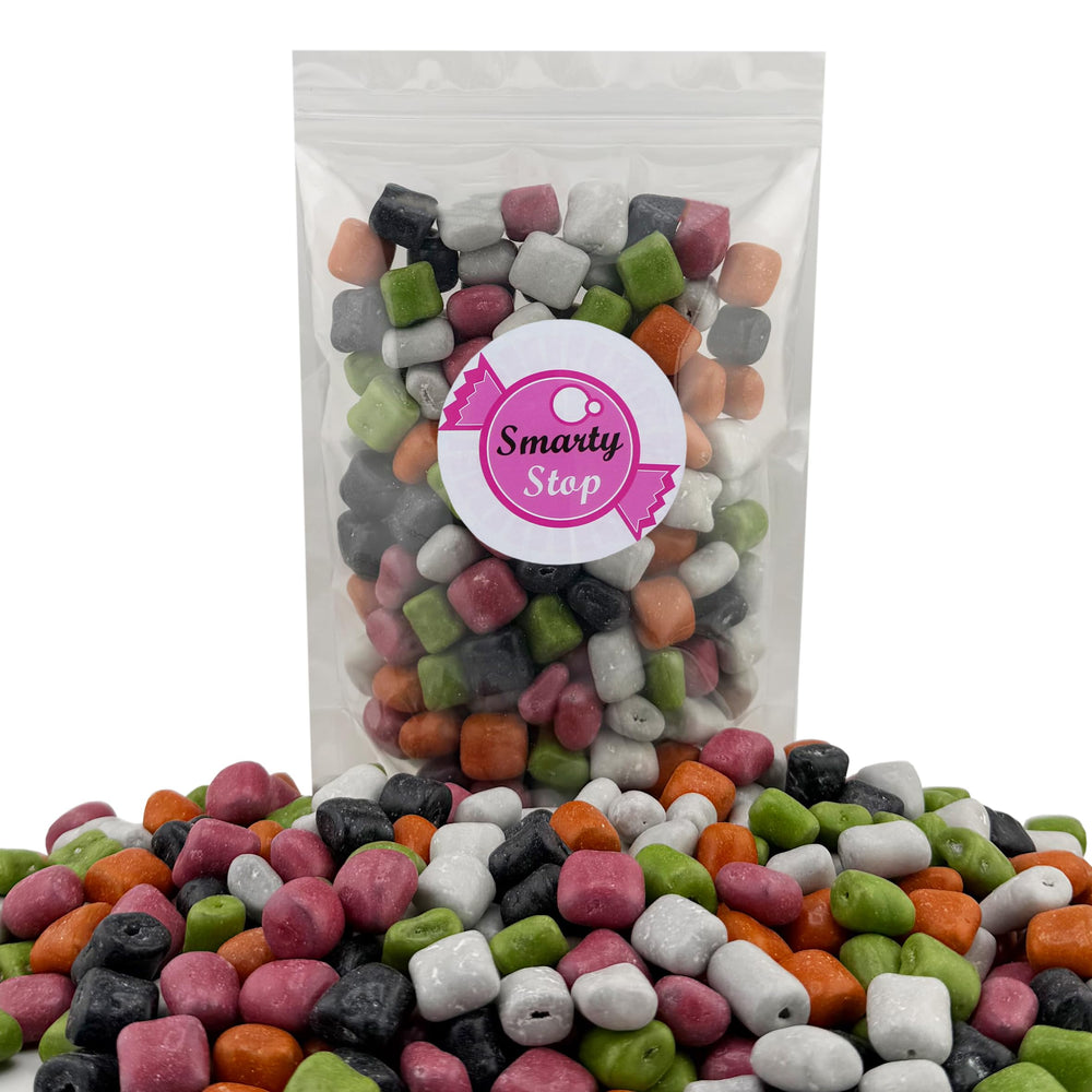 Smarty Stop primer plano textura del caramelo mostrando núcleo masticable