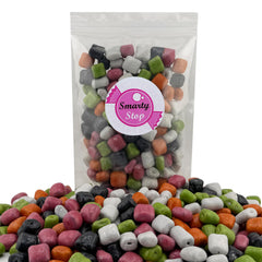 Smarty Stop primer plano textura del caramelo mostrando núcleo masticable