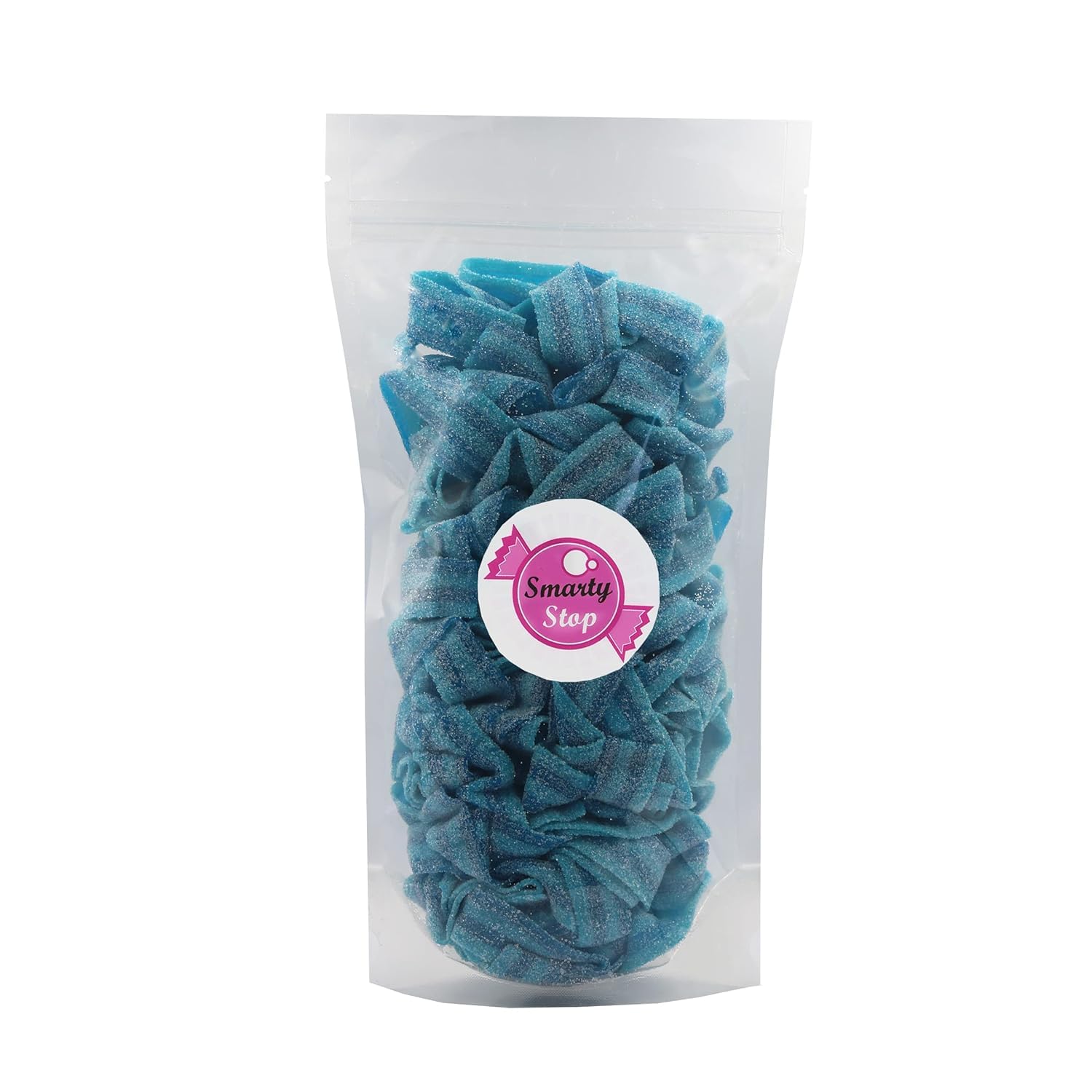 Smarty Stop tira de sour belt junto a una regla para comparar tamaño y cantidad útil
