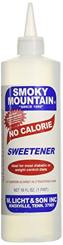 Smoky Mountain Sweetener botella frente, dosificación precisa y sin calorías