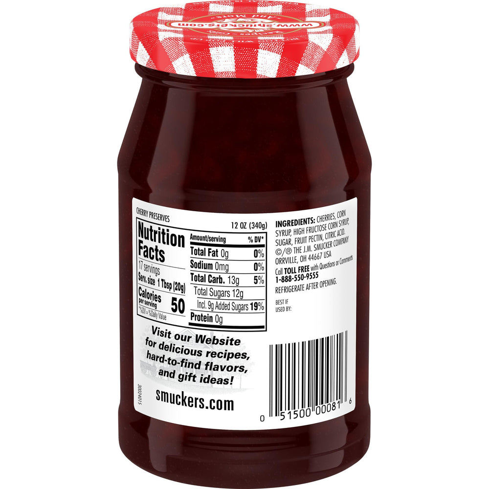Smucker's close-up de trozos de cereza que aporta textura y sabor