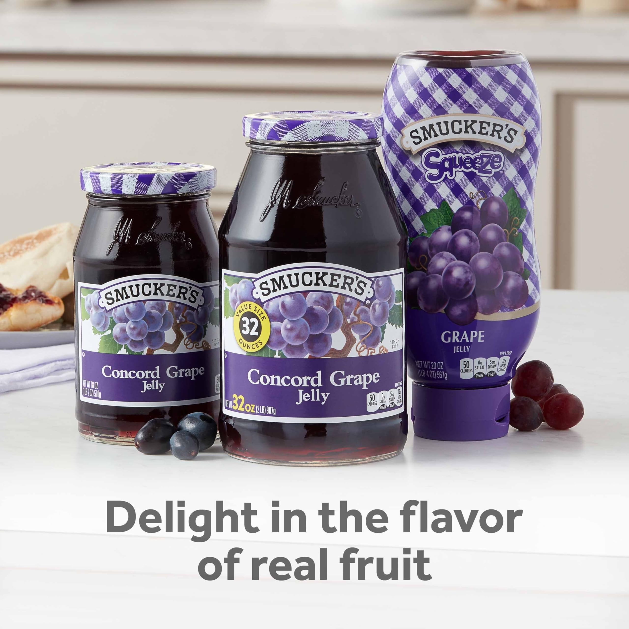 Smucker's etiqueta informativa con ingredientes y ventajas prácticas