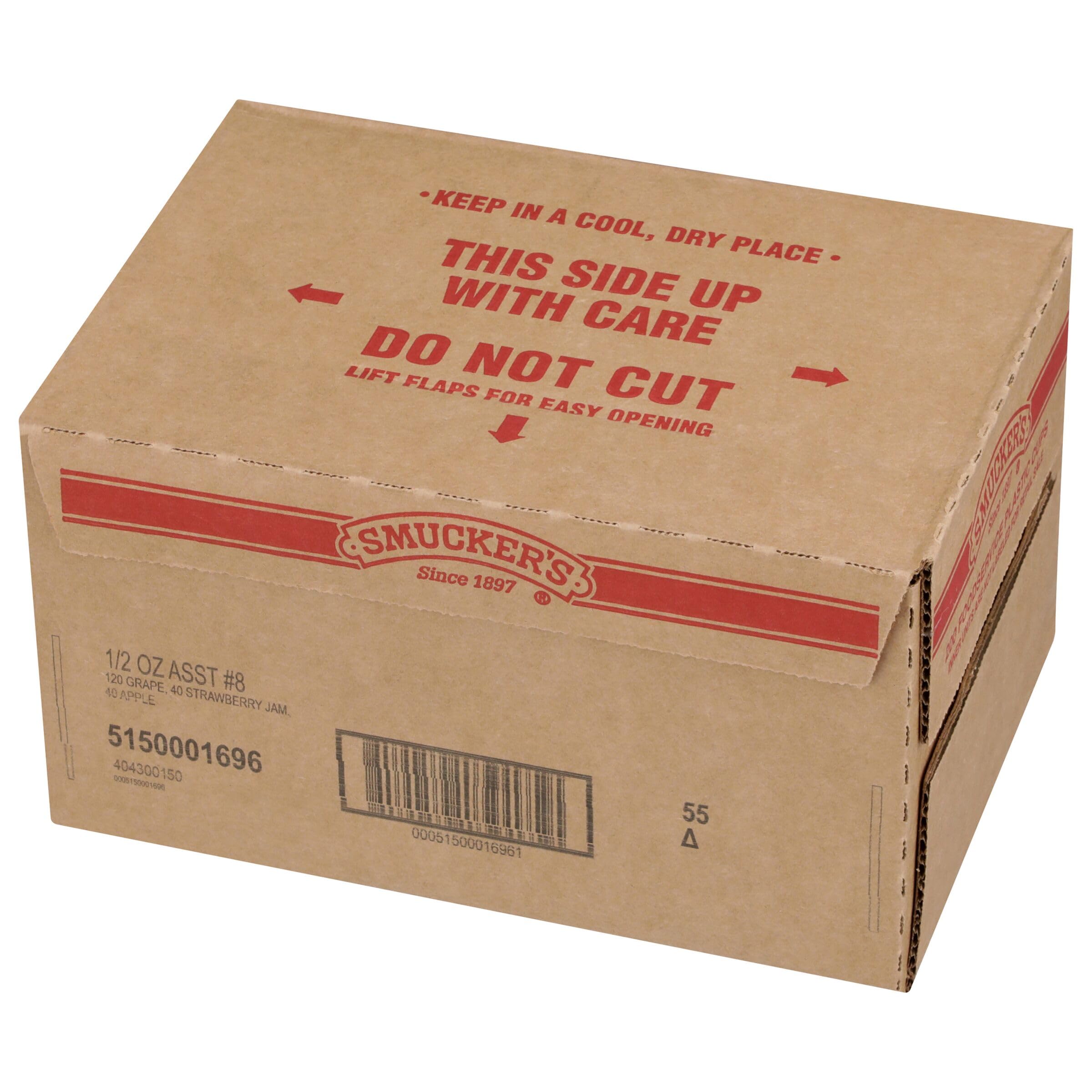 Smucker's vaso plástico rectangular cerrado, fácil apilado y servicio