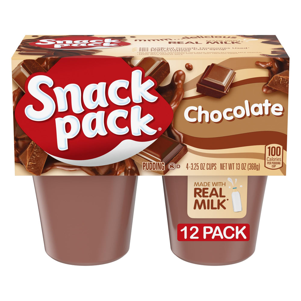 Snack Pack empaque frontal mostrando 4 vasos y facilidad de transporte