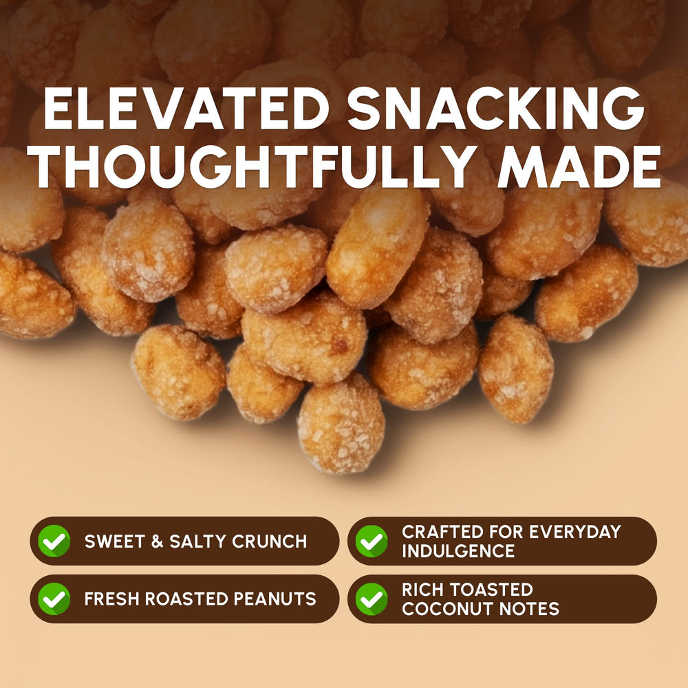 Snackathon cacahuete sostenido en mano mostrando tamaño y cubierta toffee