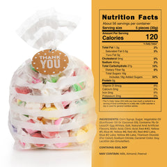 Snackathon etiqueta del producto en caja con información y beneficios