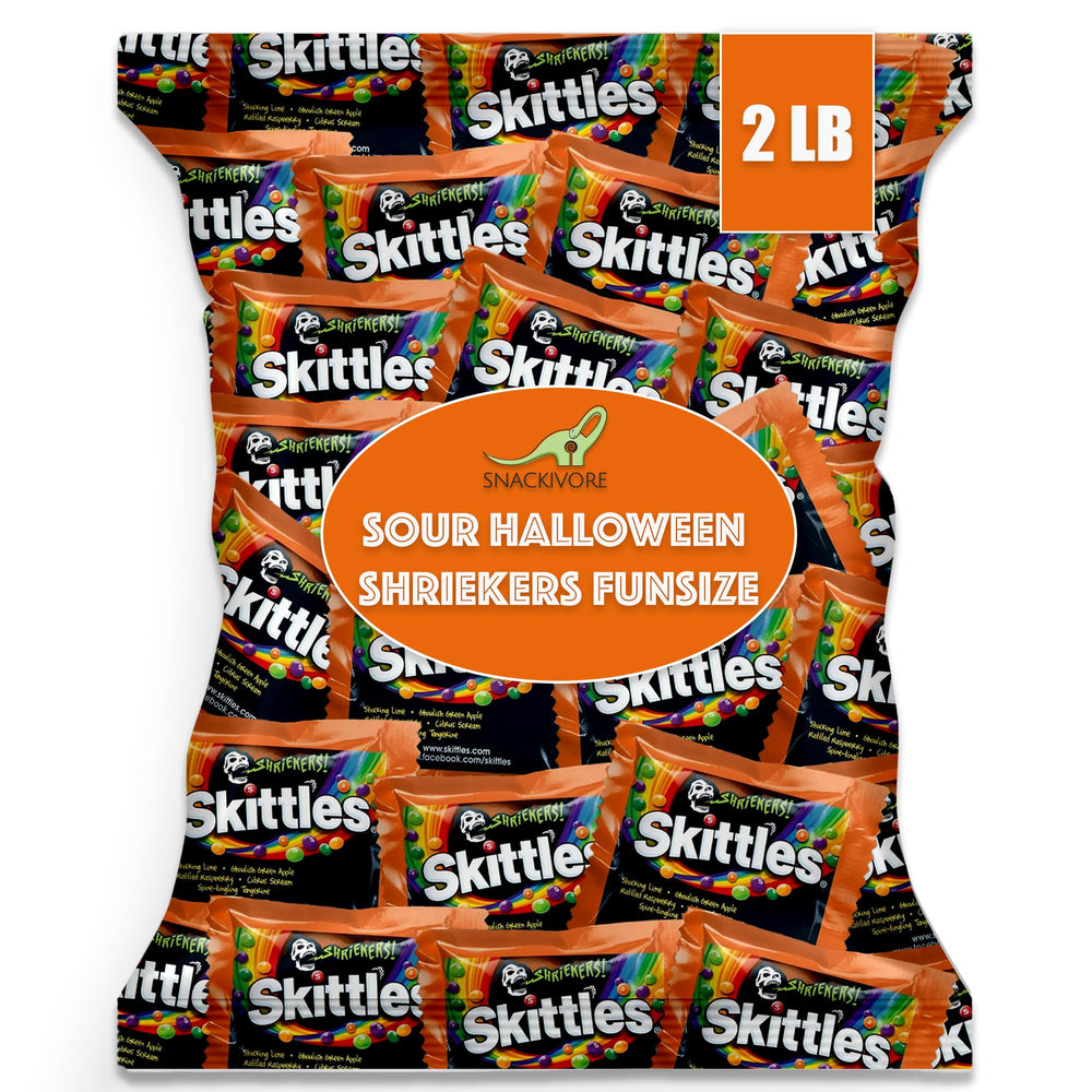 Snackivore bolsa Shriekers frente del empaque mostrando variedad y conveniencia