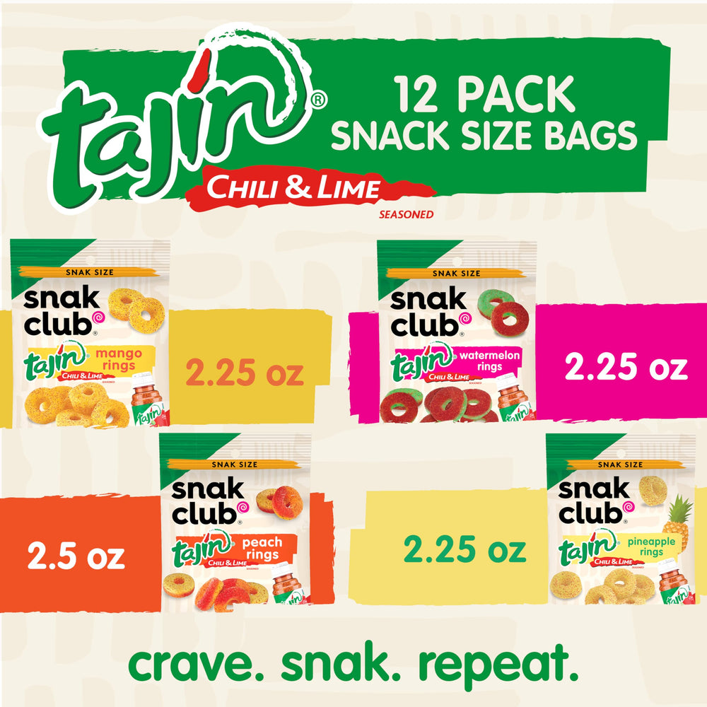 Snak Club polvo Tajín adherido al aro mostrando sabor intenso