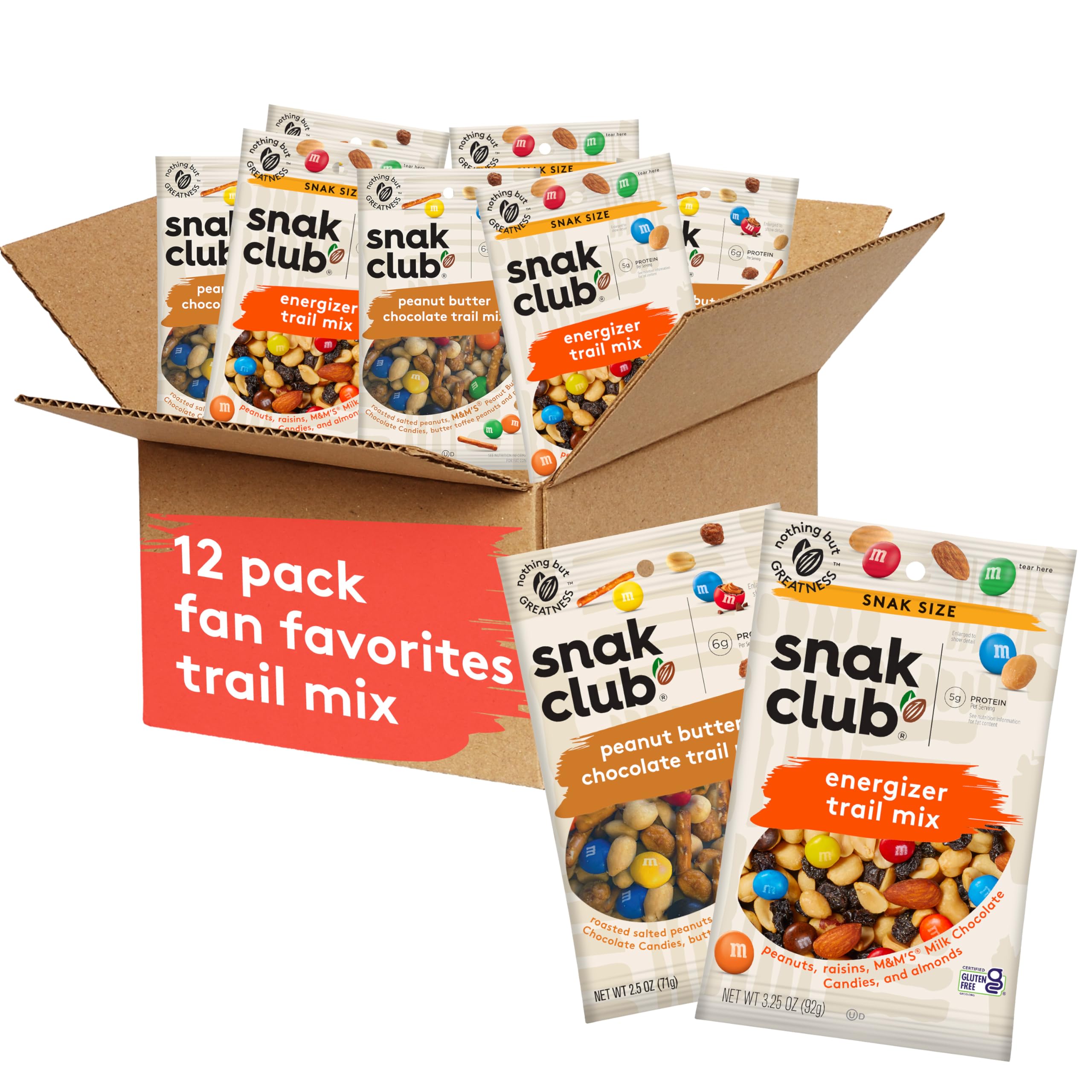 Snak Club empaque frontal mostrando variedad y conveniencia