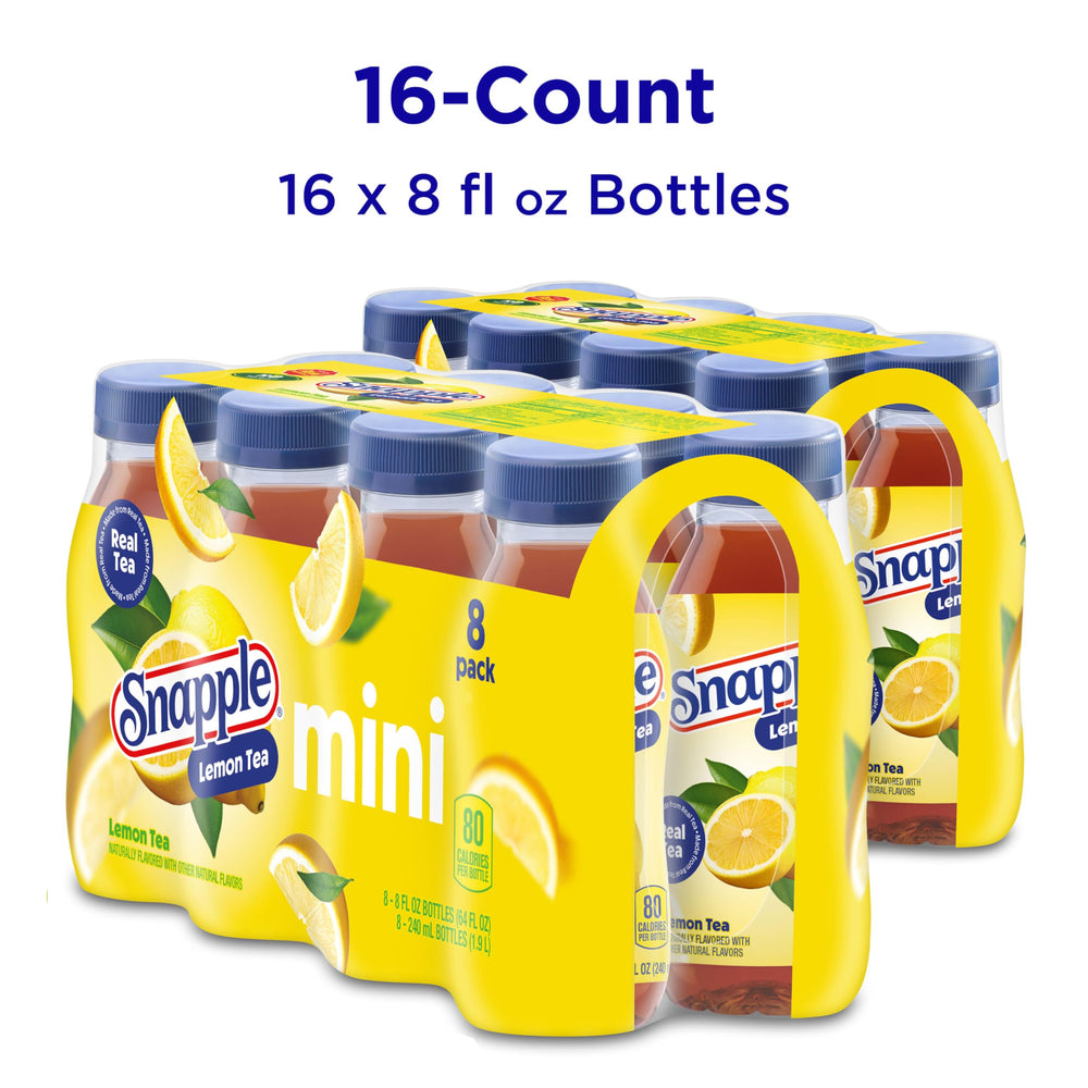 Pack de 16 botellas Snapple Lemon Tea, almacenamiento práctico y económico