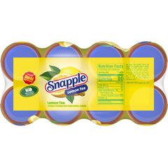 Snapple etiqueta detallada mostrando mezcla de té negro y verde y beneficios