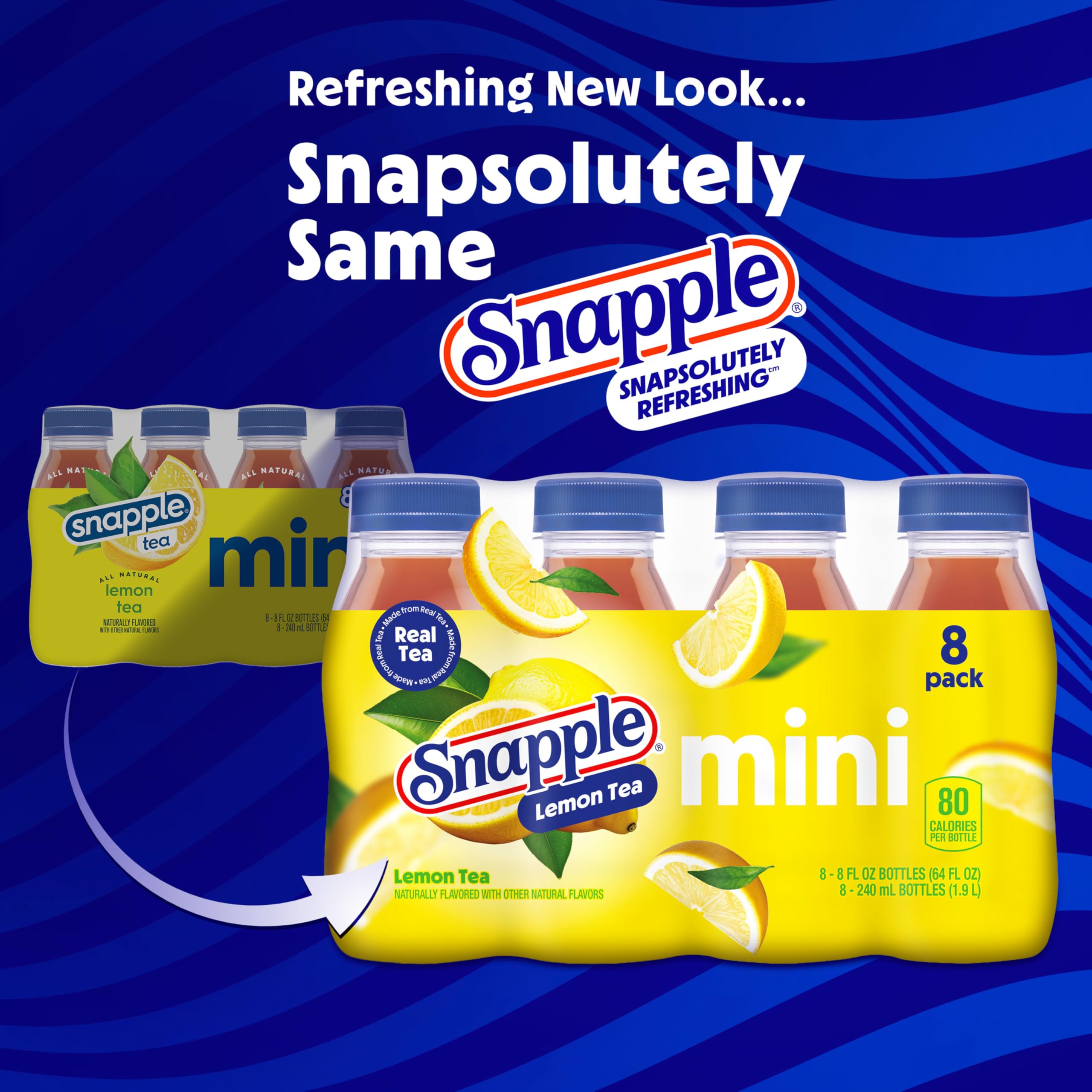 Snapple líquido amarillo claro mostrando textura limpia y aspecto apetitoso