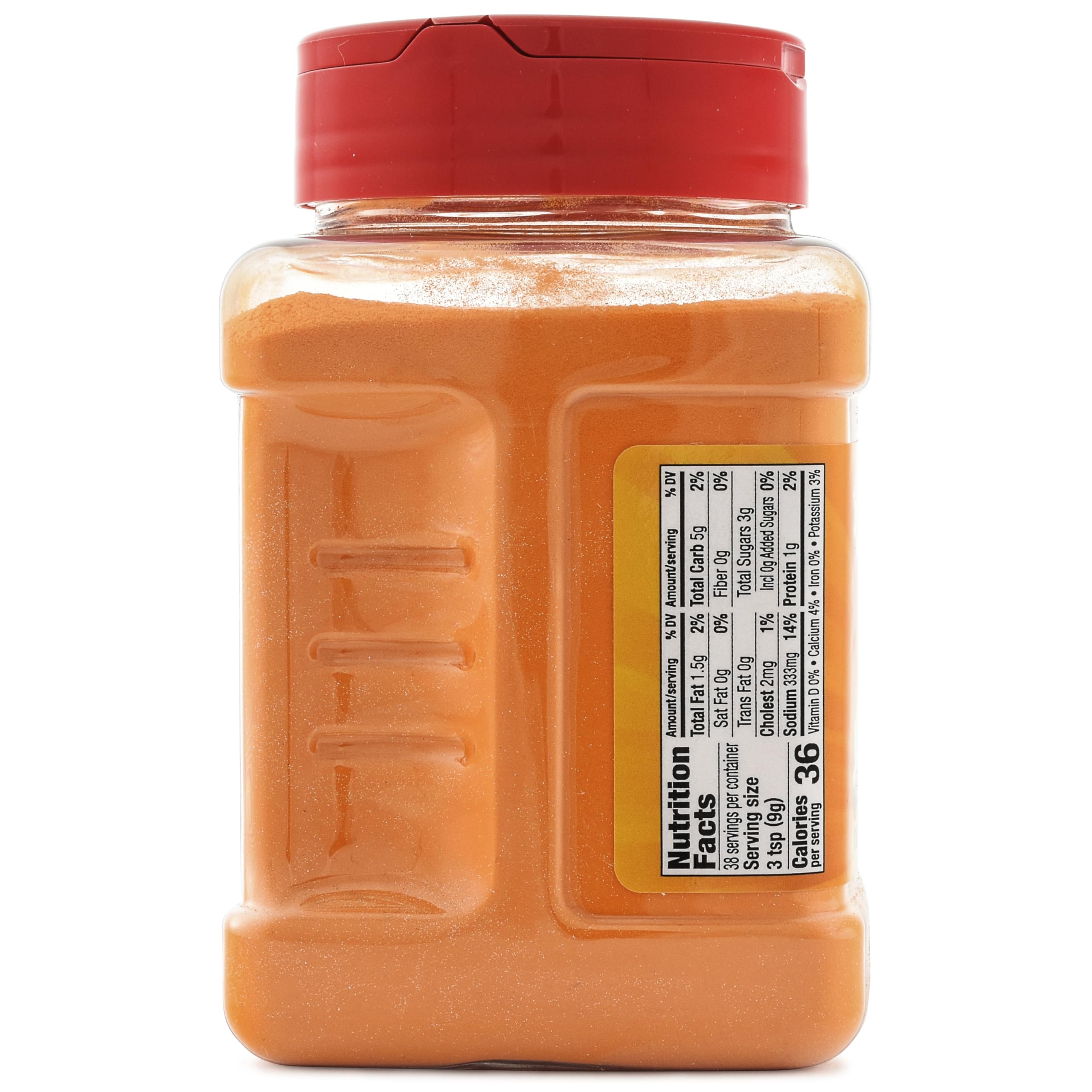SNAPPY primer plano del polvo cheddar para apreciar textura y color