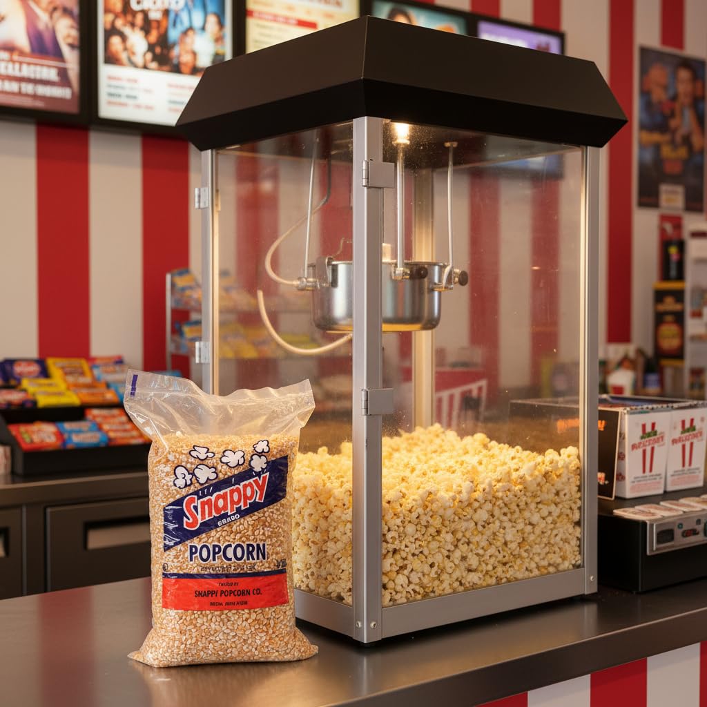 SNAPPY granos reventando en popper de aire para snack bajo en aceite