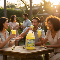 SNAPPY Frosti Tropics comparación de tamaño de media galón para eventos