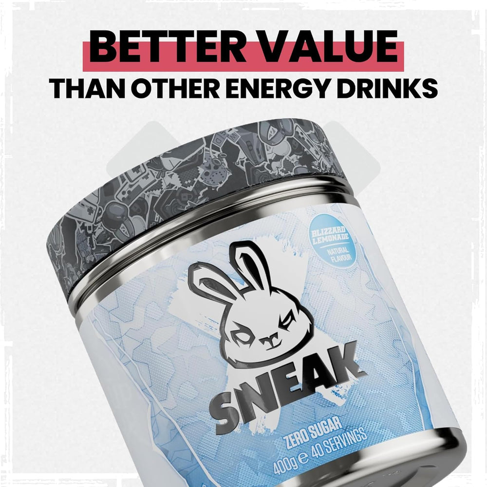 SNEAK Blizzard en vaso servido frío mostrando refresco energizante