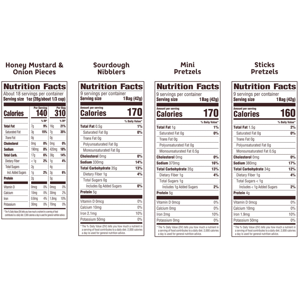 Snyder's of Hanover primer plano de mini pretzels, textura crujiente y apetecible