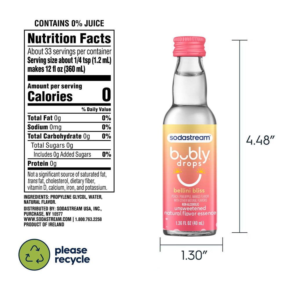 SodaStream detalle de etiqueta que muestra sabor y instrucciones claras