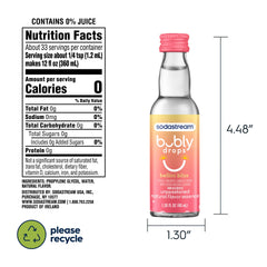 SodaStream detalle de etiqueta que muestra sabor y instrucciones claras