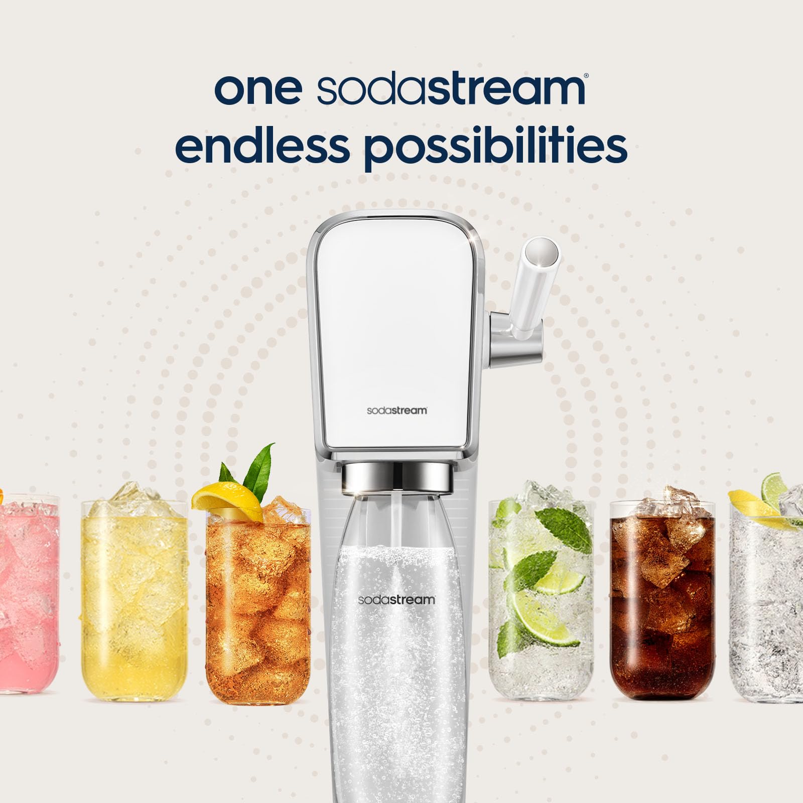 SodaStream bubly Drops Orange en una cocina moderna, muestra conveniencia y preparación rápida