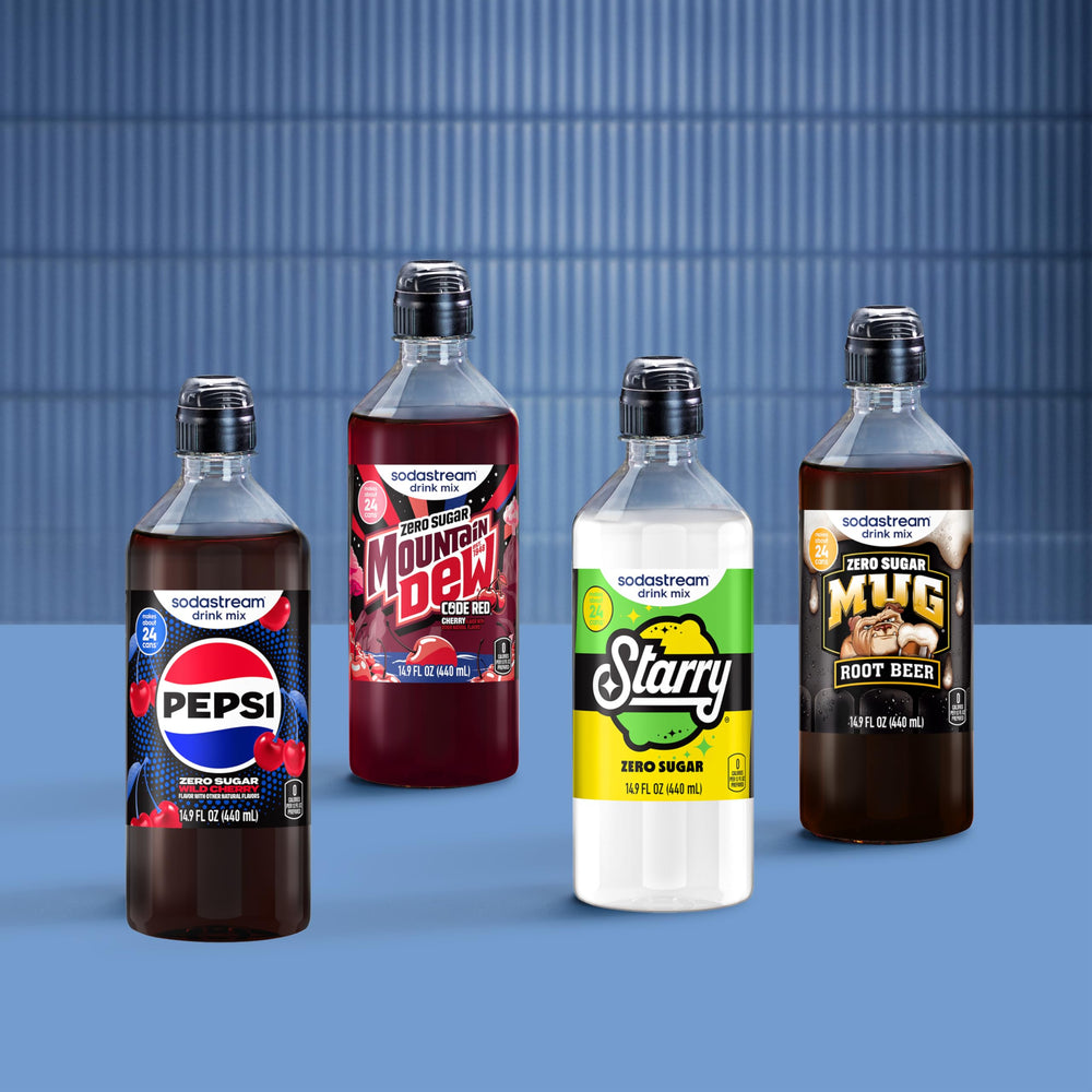 Sodastream primer plano del líquido para apreciar la concentración de sabor