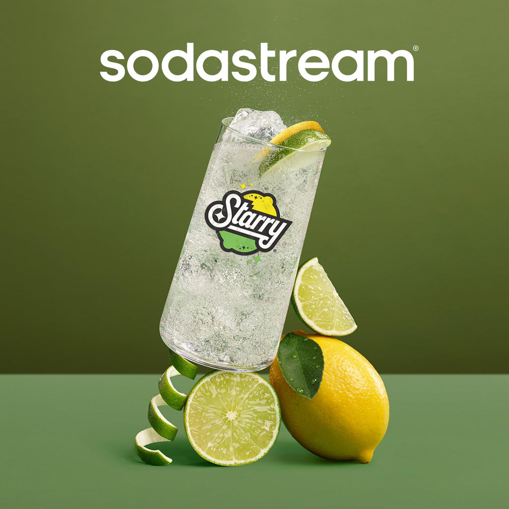 sodastream botella comparada con vaso para mostrar escala real