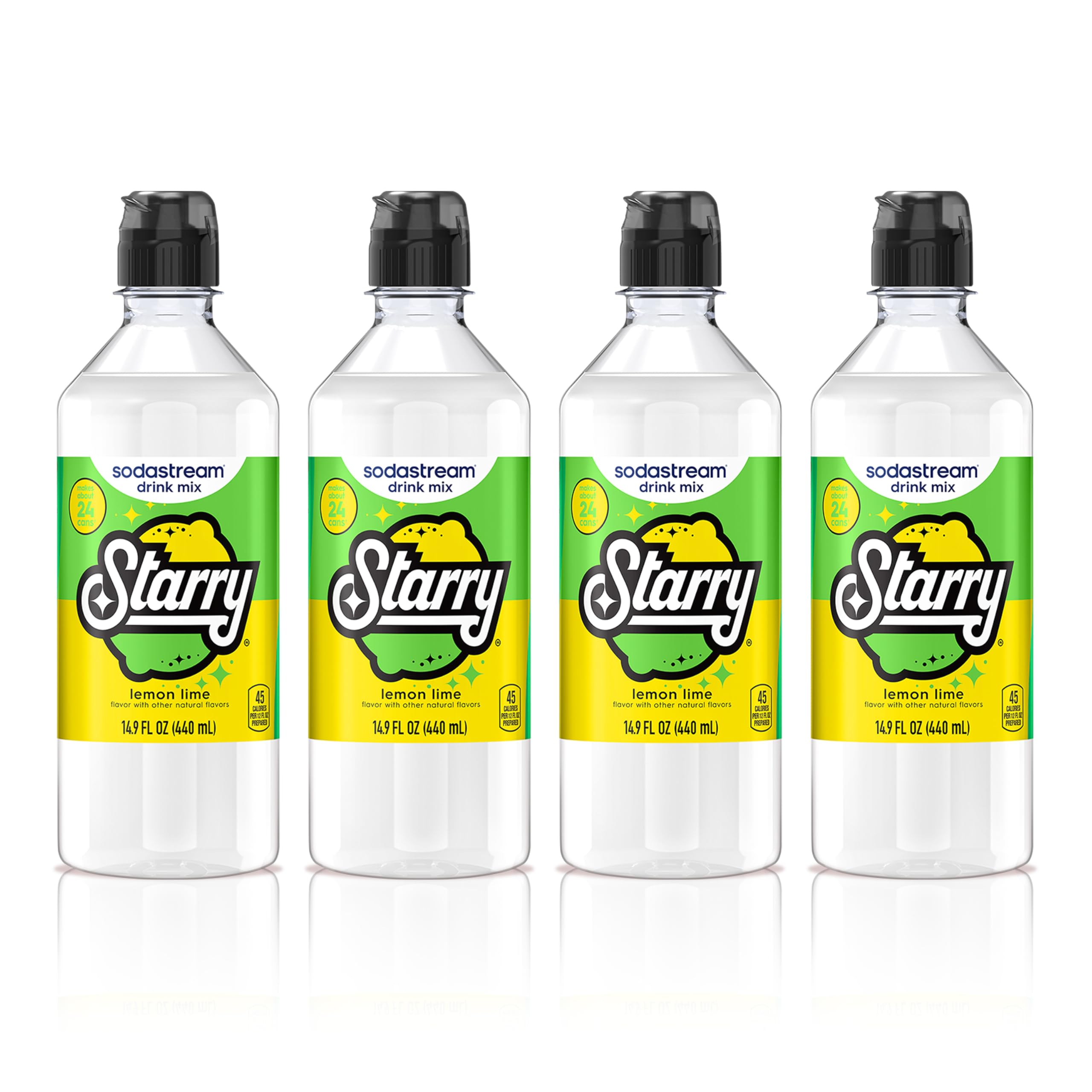 sodastream pack frontal de 4 botellas, práctico para preparar bebidas