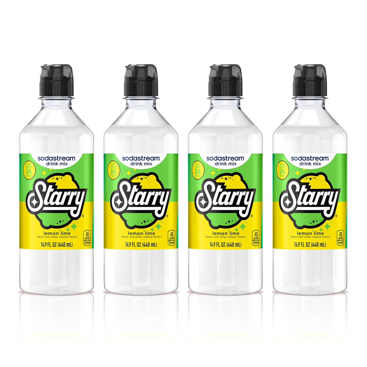 sodastream pack frontal de 4 botellas, práctico para preparar bebidas