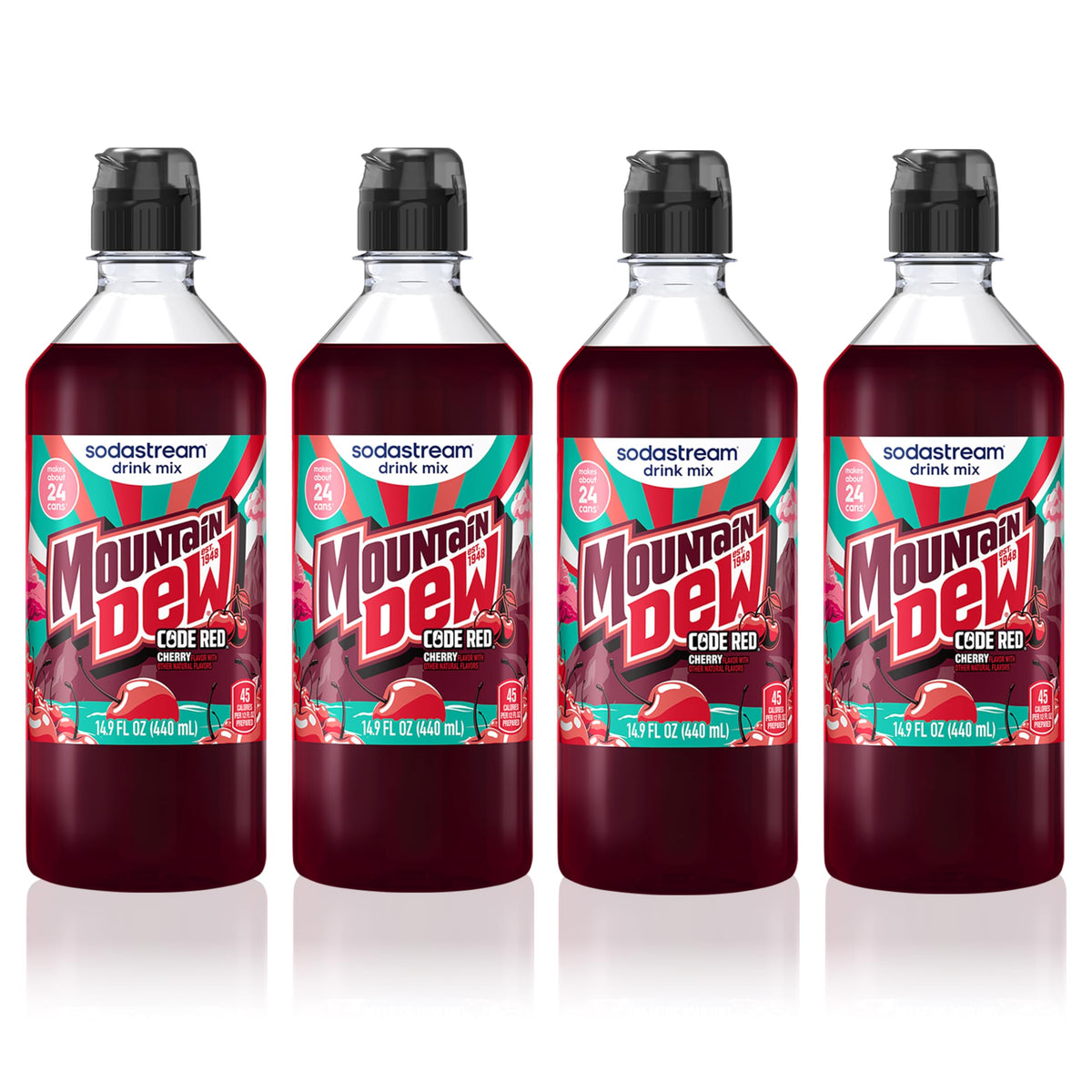 sodastream botella frontal mostrando etiqueta y volumen, práctico para preparar bebidas